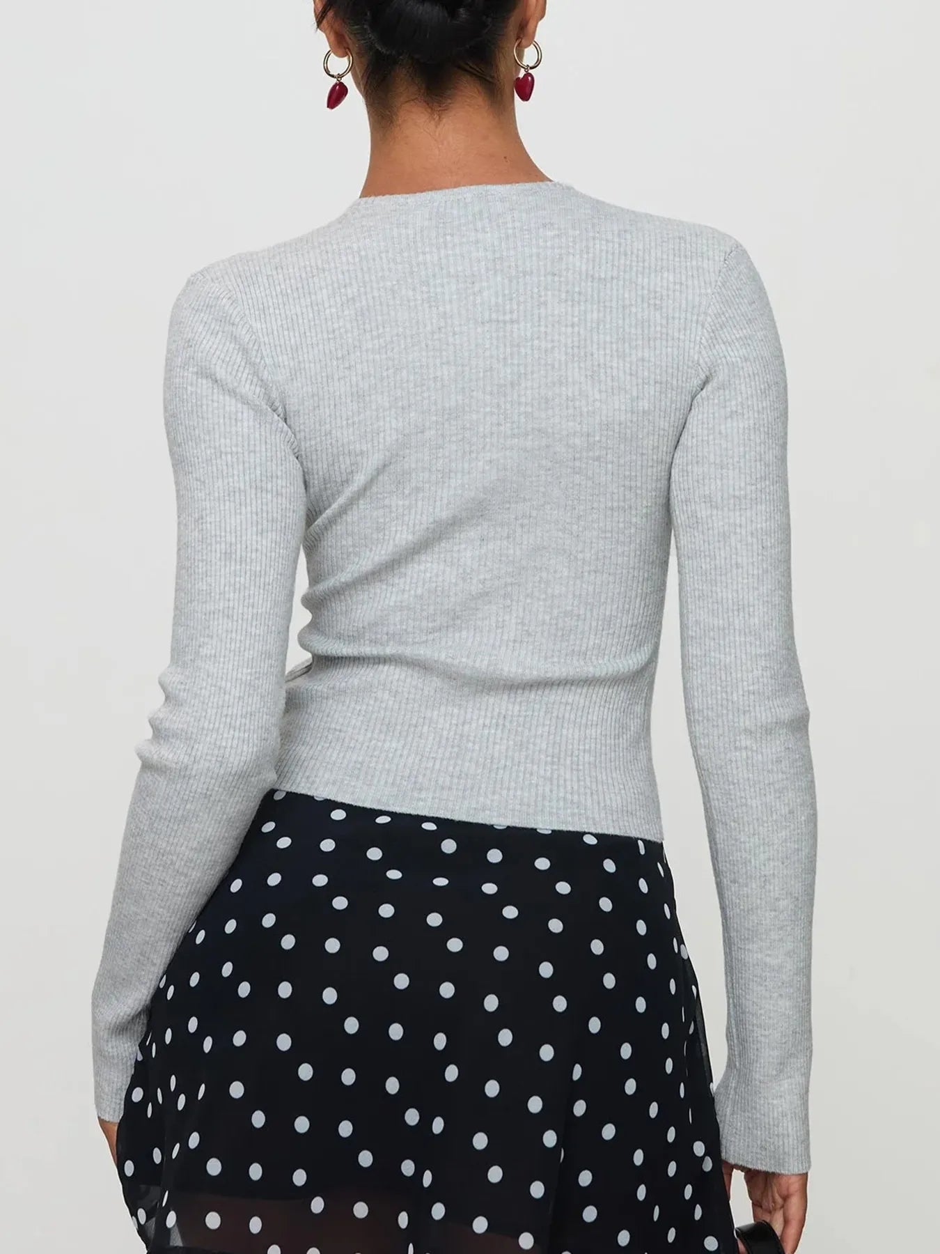 Ribbed Button-Up Cardigan - Fashorio