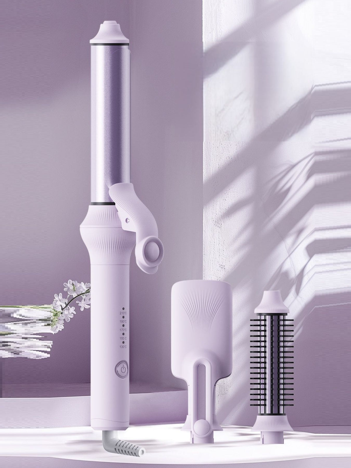 Curling iron held in hand