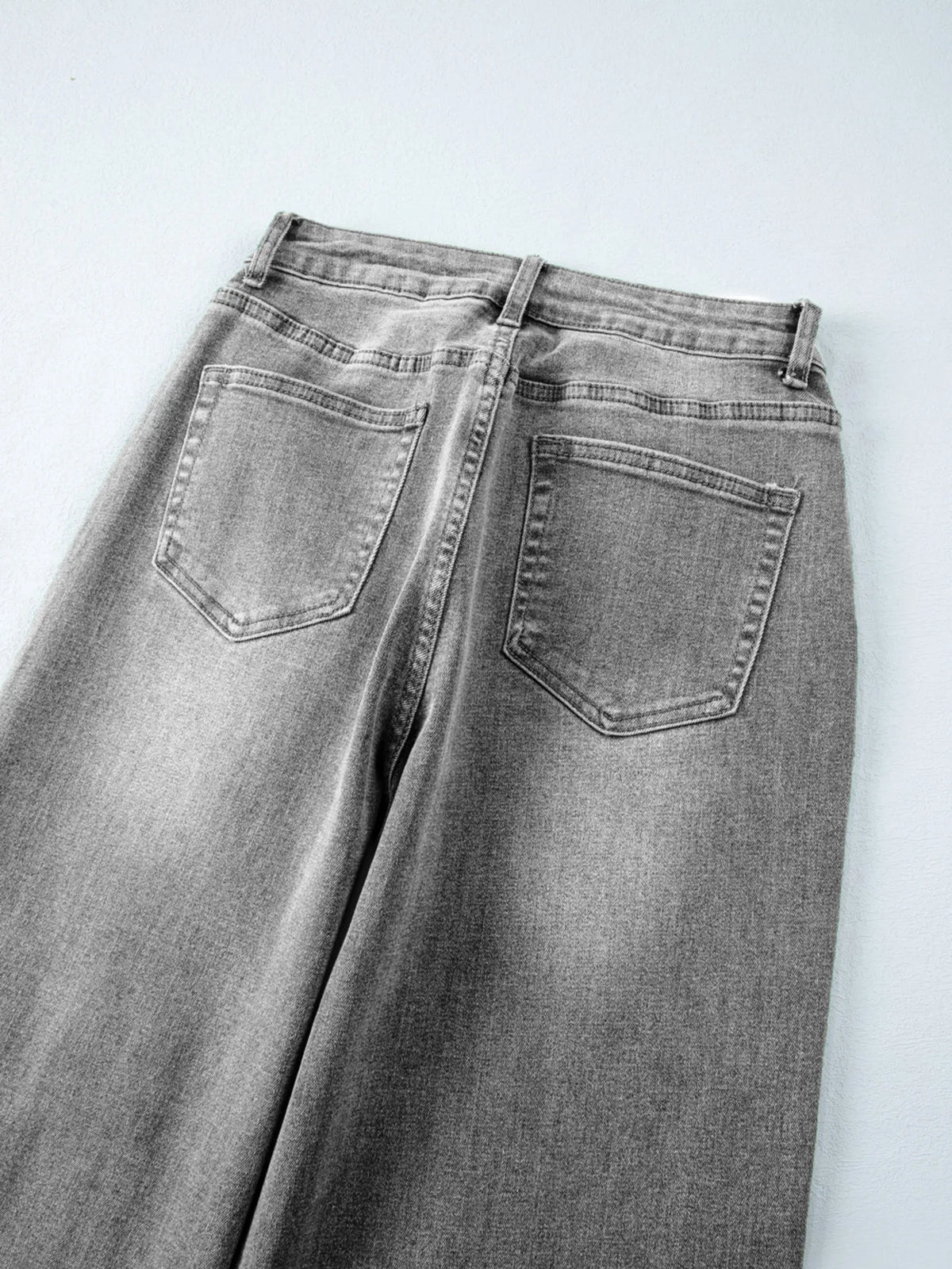 High Waist Wide Leg Washed Jeans, view 28