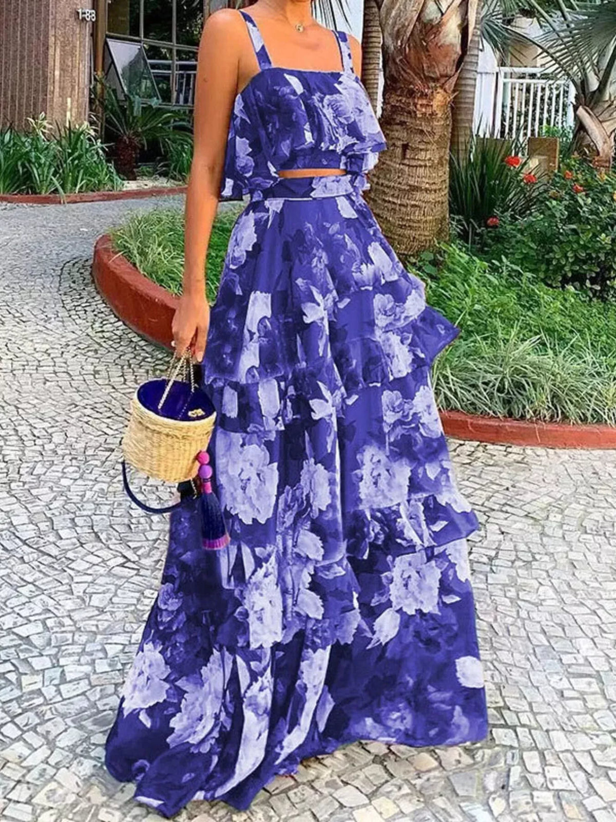 Floral cami and skirt full outfit