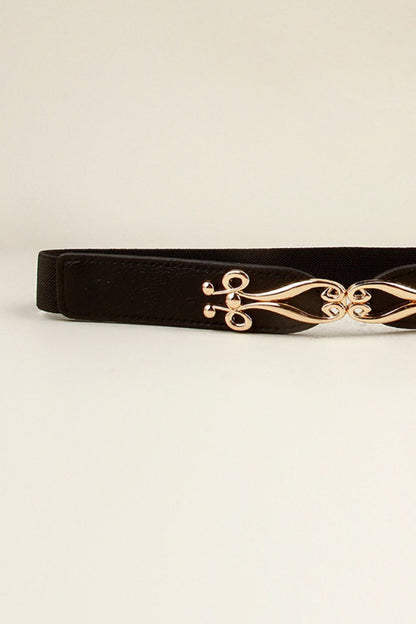 Alloy Buckle Elastic Belt - Fashorio