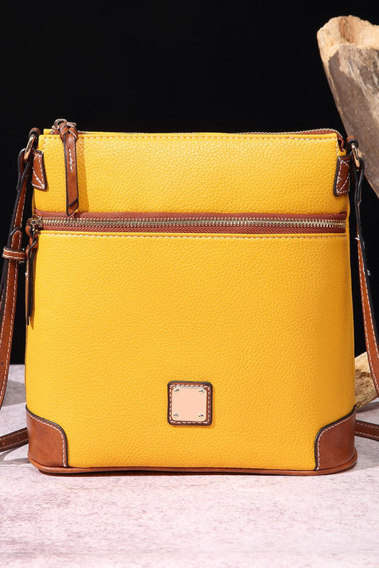 PU Leather Crossbody Bag Mustard One Size - Fashorio