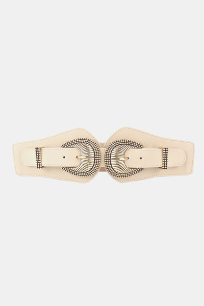 Shell Double Buckle Elastic Wide Belt - Fashorio