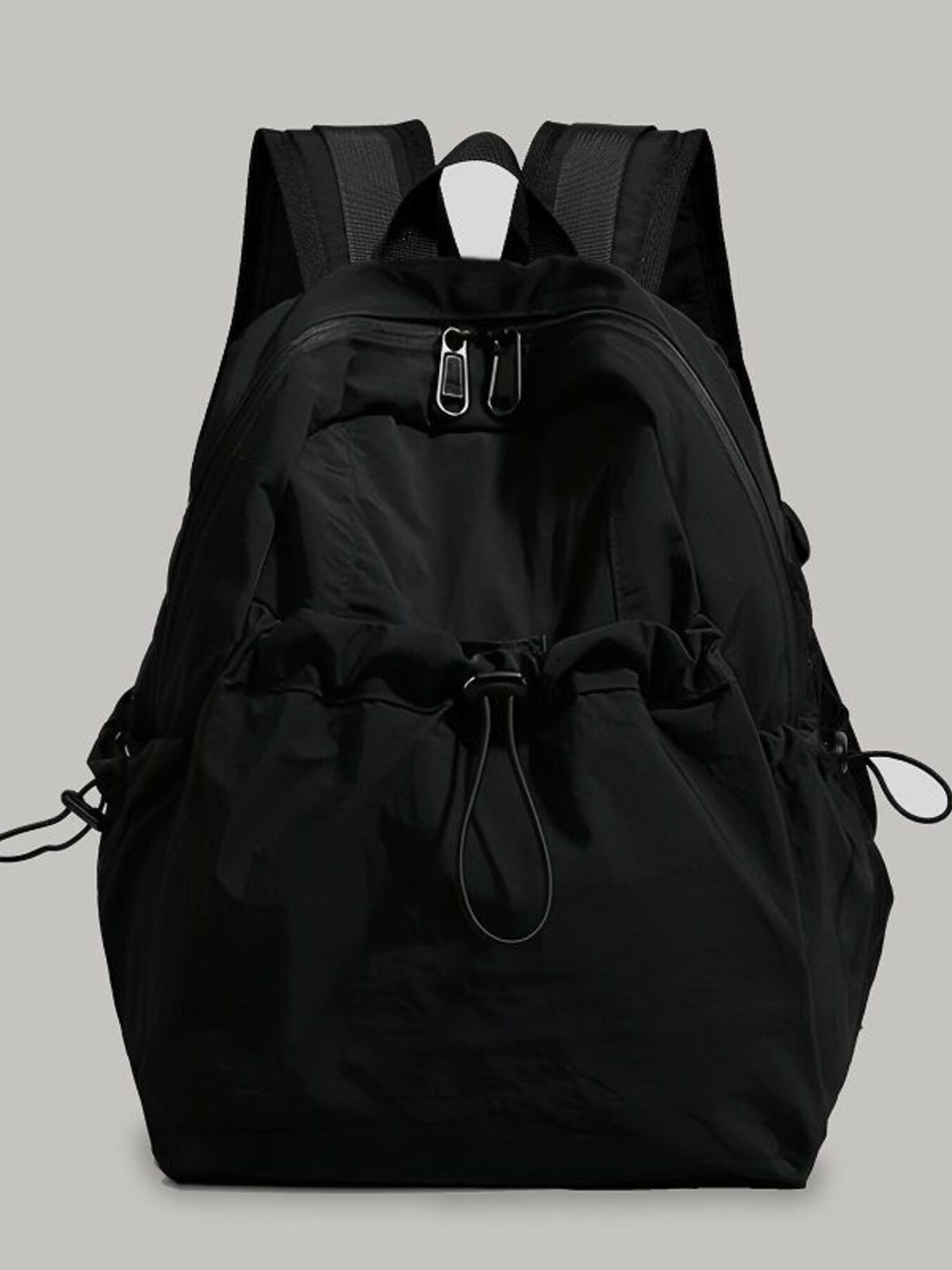 Yellow drawstring backpack front view