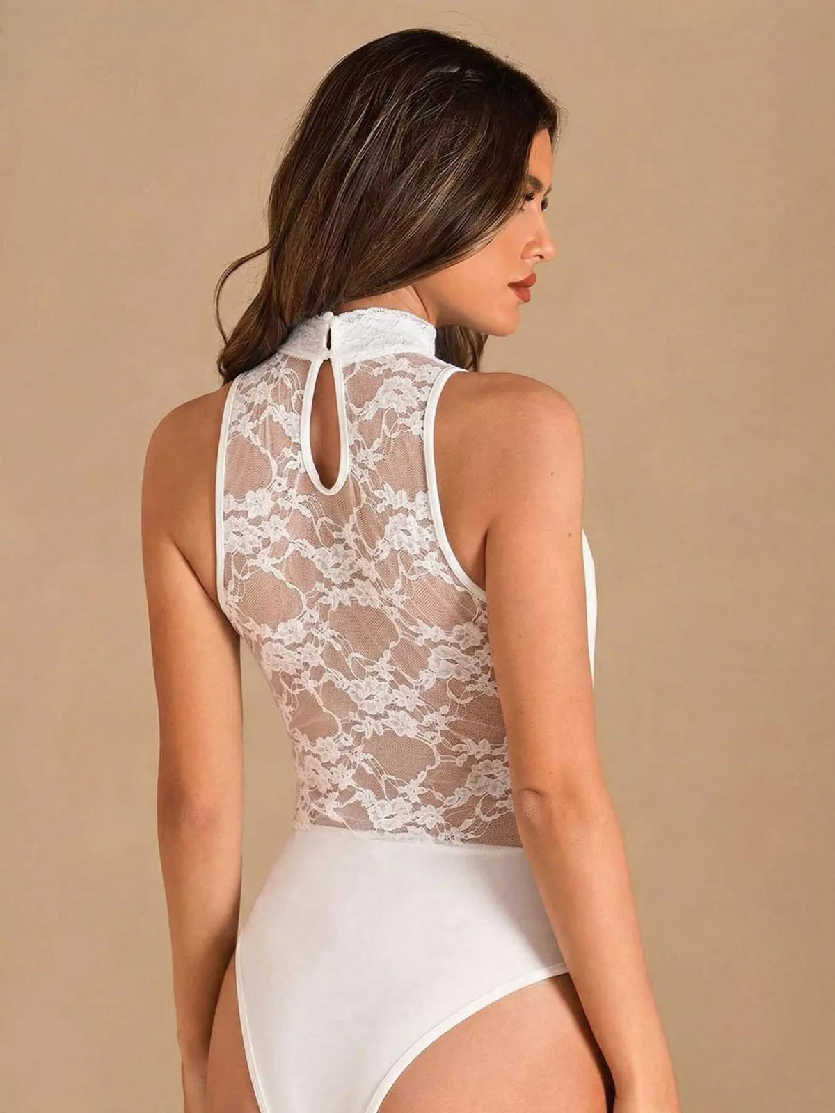 Sleeveless bodysuit full outfit styling view