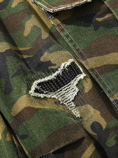 Men's Distressed Camouflage Cargo Shorts - Fashorio