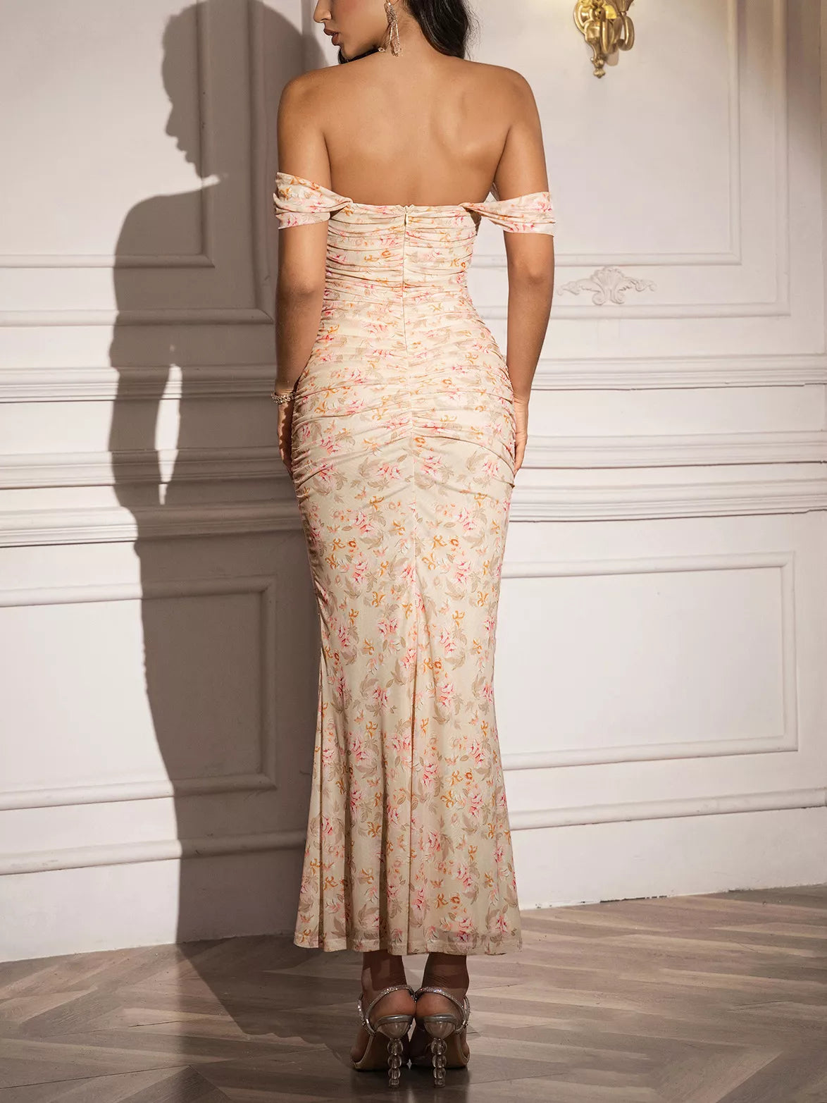 Floral mermaid dress styled for a wedding