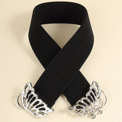 Butterfly Alloy Buckle Elastic Belt - Fashorio