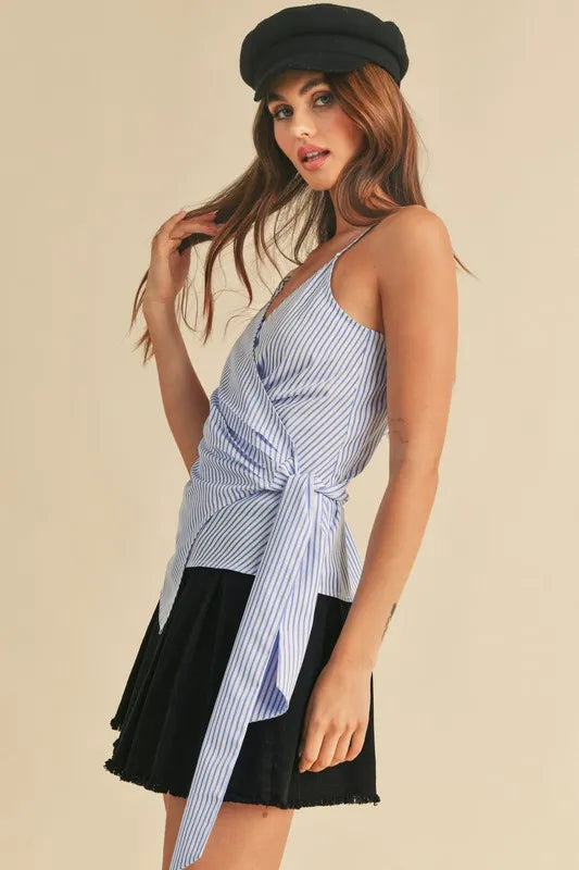 Surplice cami side knot waist detail