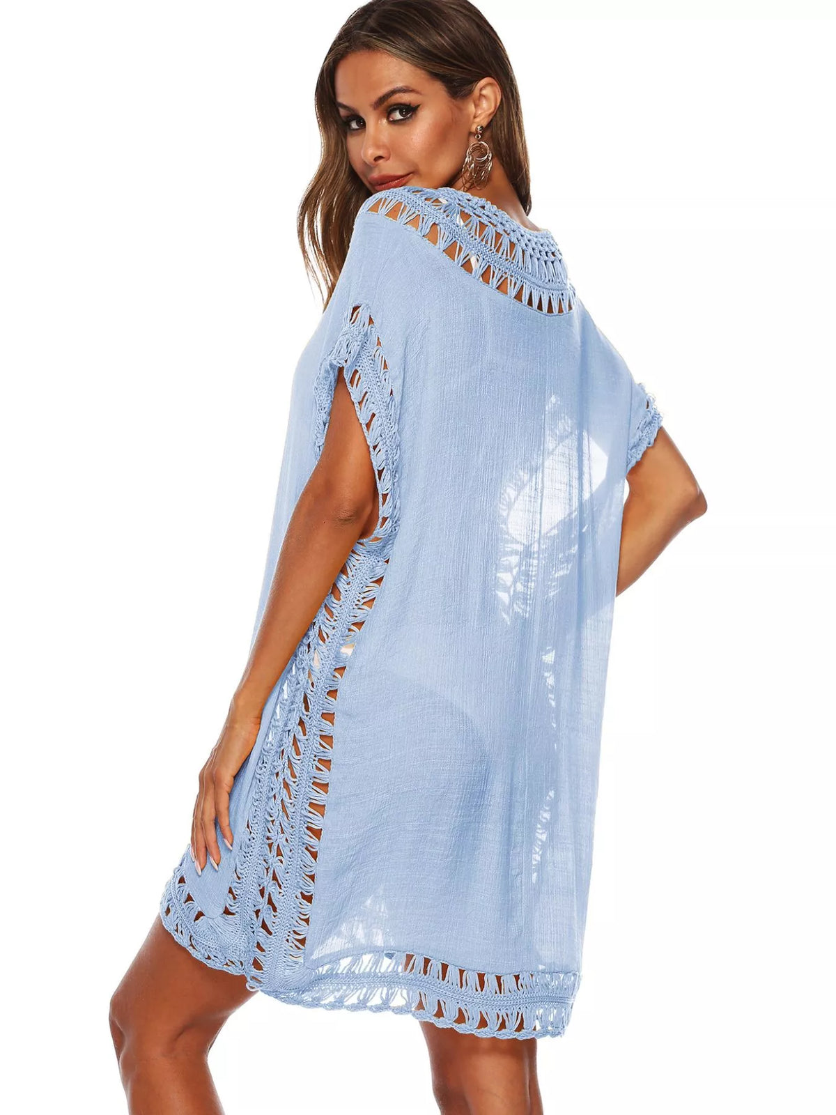 Crochet trim neckline detail