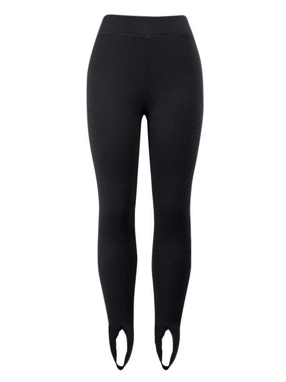 Ribbed leggings three quarter view