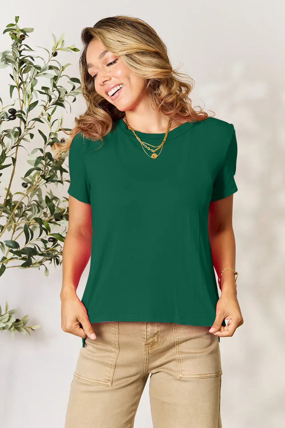 Round Neck Short Sleeve T-Shirt Plus Size, view 23