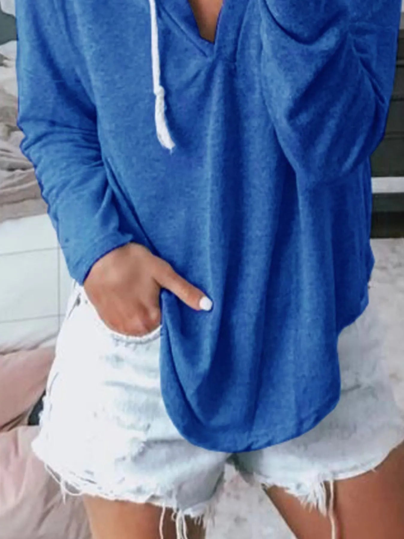 Full Size Drawstring Long Sleeve Hoodie Plus Size - Fashorio