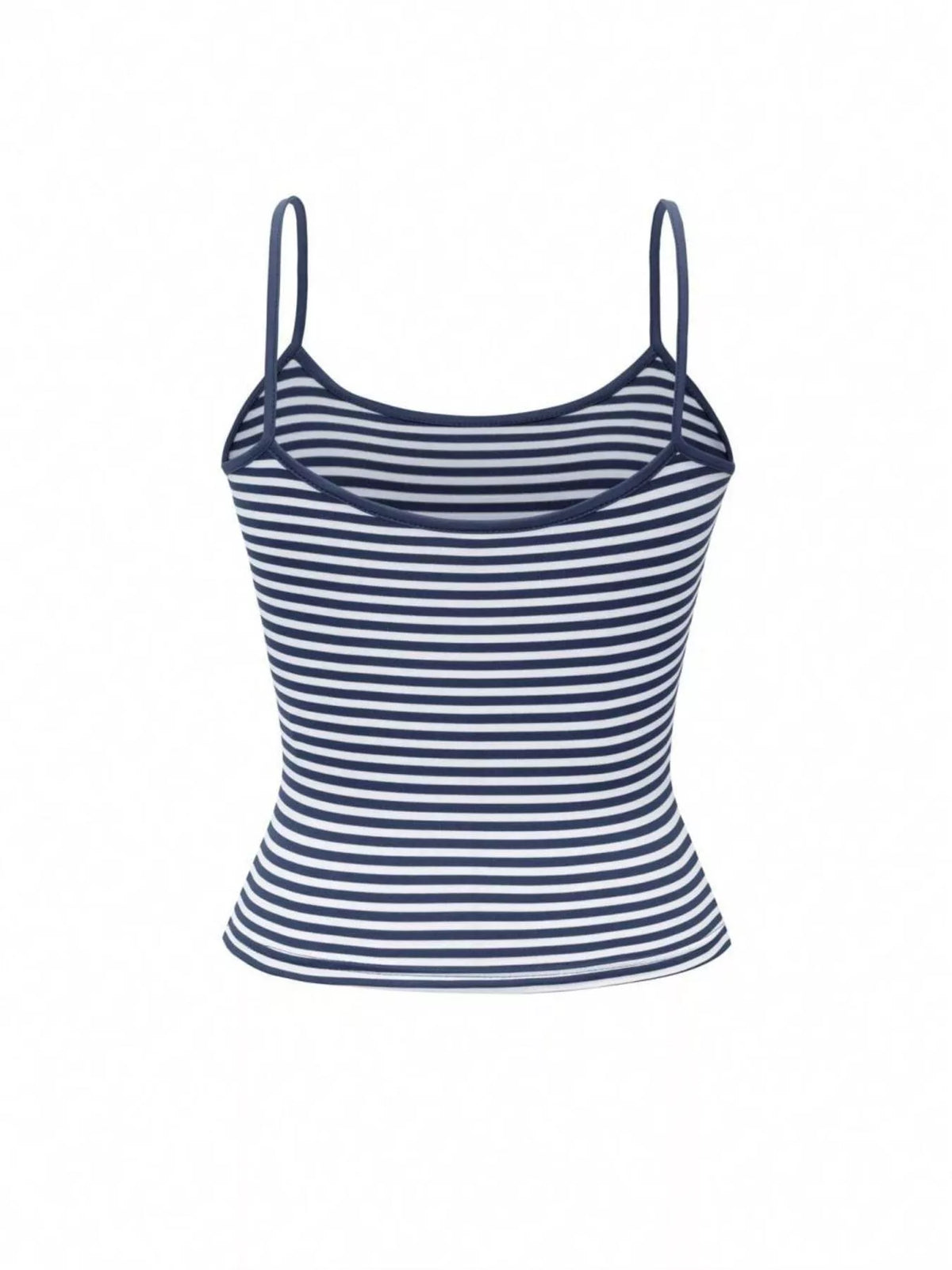 Striped scoop neck cropped cami side view