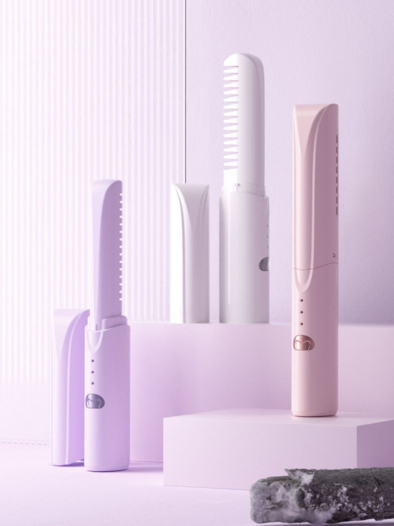 Portable heated straightening comb full view