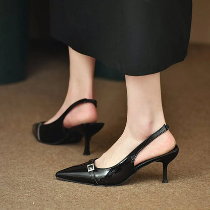 Pointed Toe Slingback Pumps - Fashorio