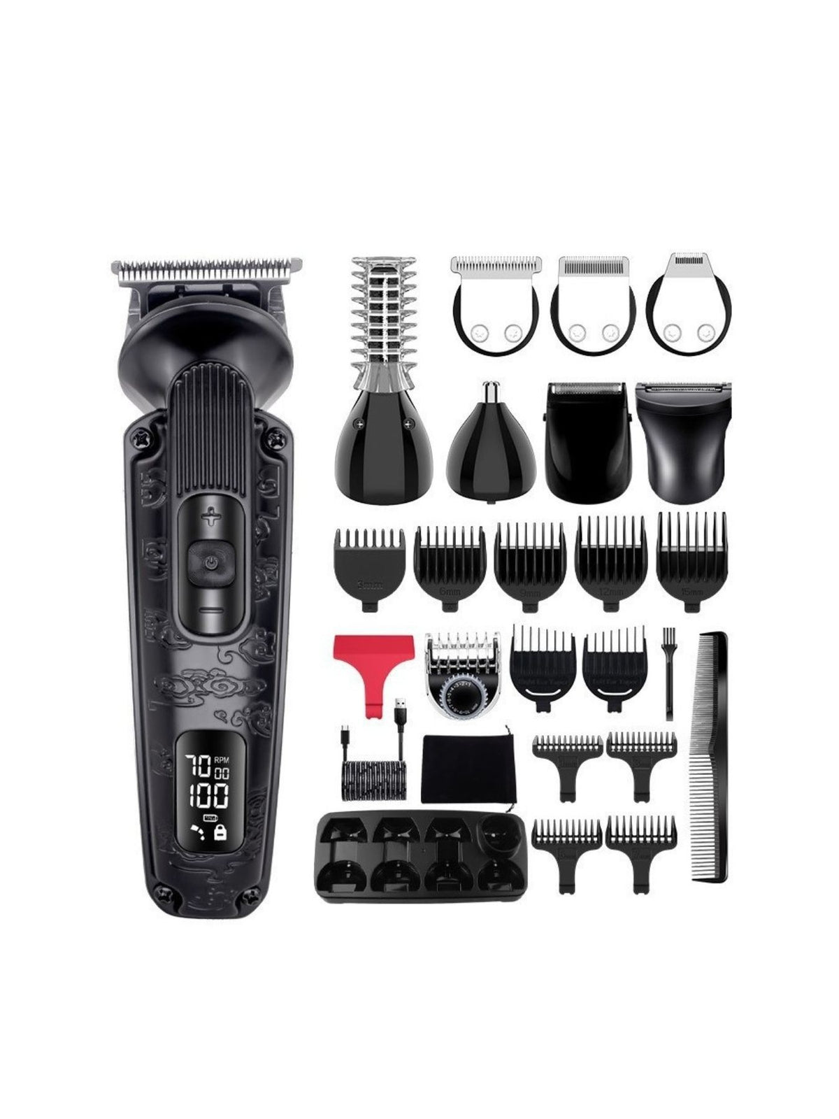 LED display hair clipper full product overview