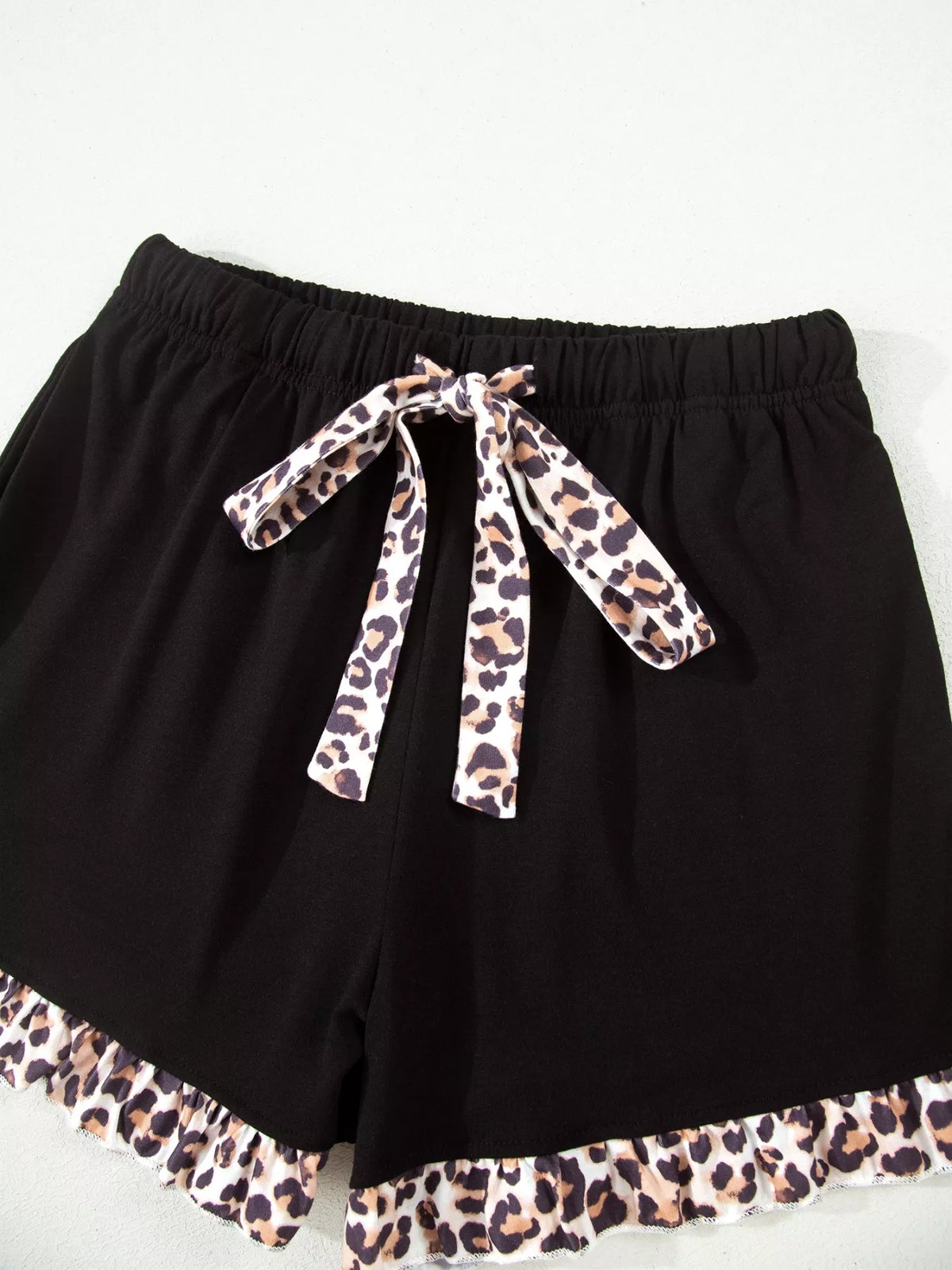 Leopard Patchwork Shirt and Shorts Two Piece Set, view 7