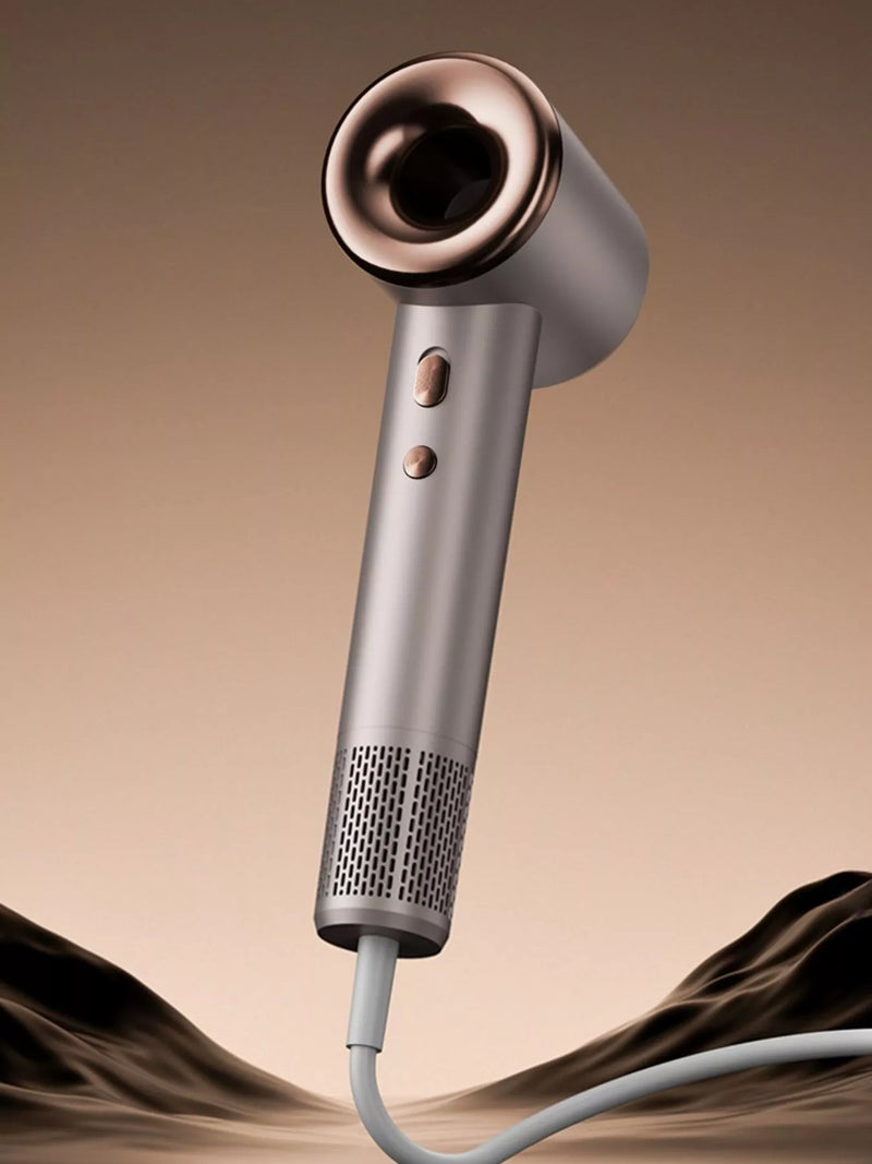 Temperature control hair dryer front view