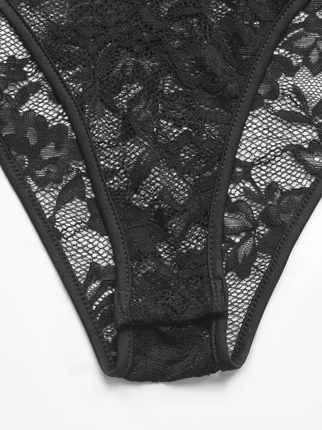 Lace Plunge Short Sleeve Bodysuit - Fashorio