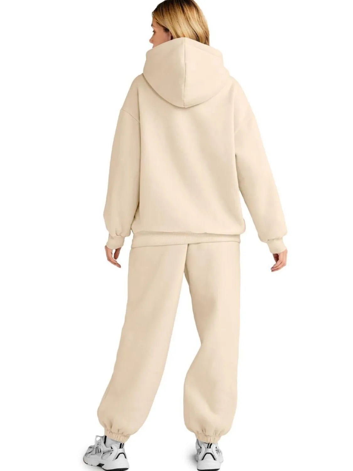 Full Size Kangaroo Pocket Hoodie and Joggers Set Plus Size - Fashorio