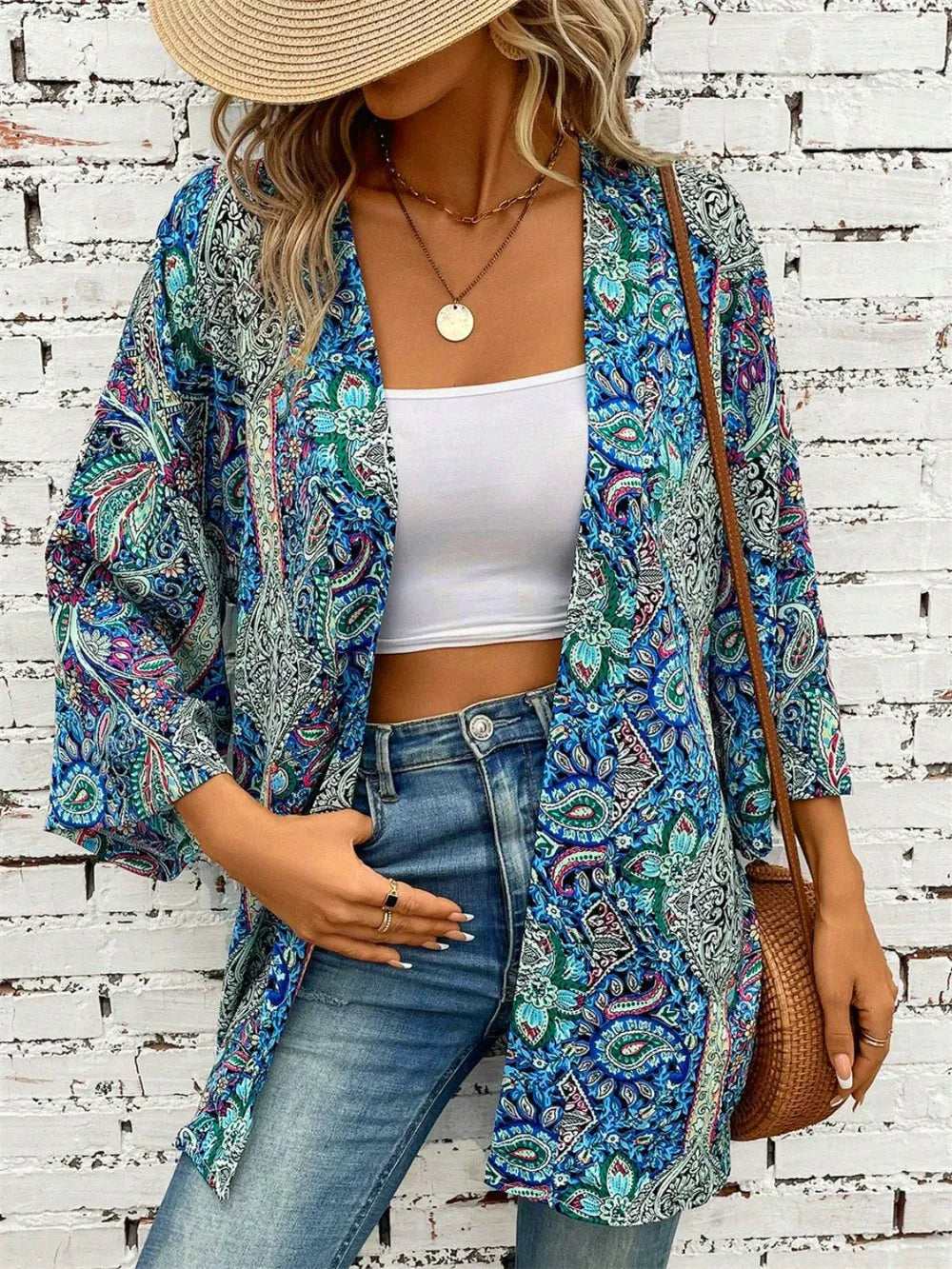 Lightweight printed cover up back detail