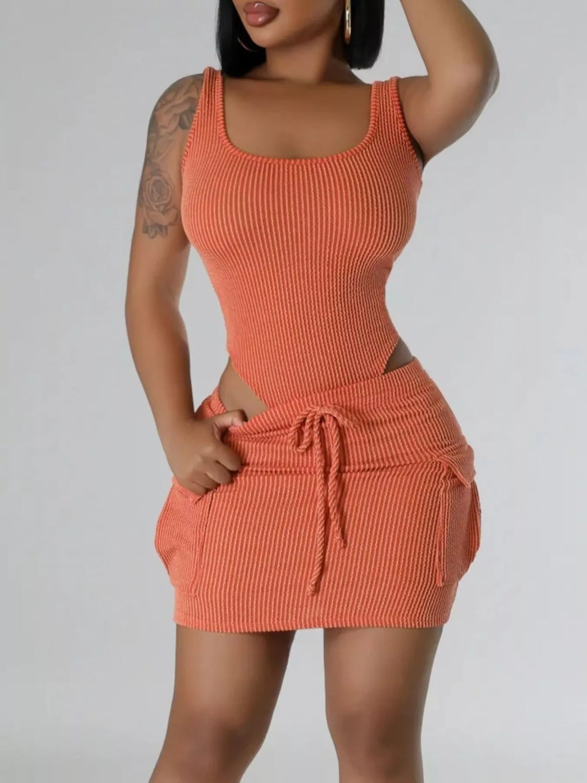Womens ribbed set color variation view