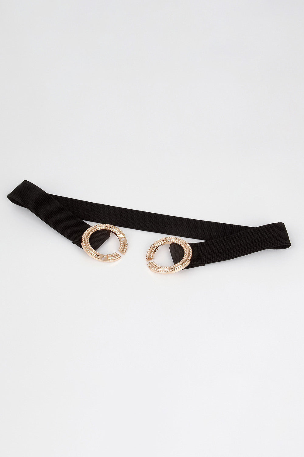 Double Hoop Buckle Elastic Belt - Fashorio