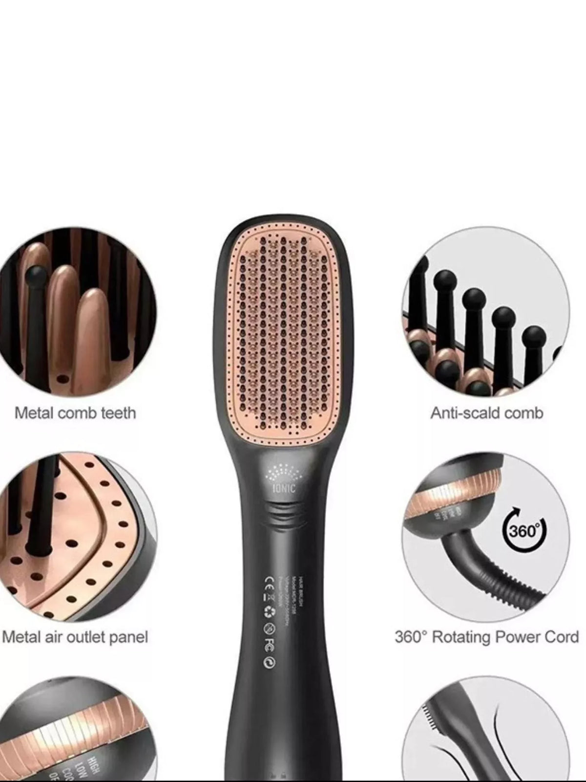 Straightening comb in black color