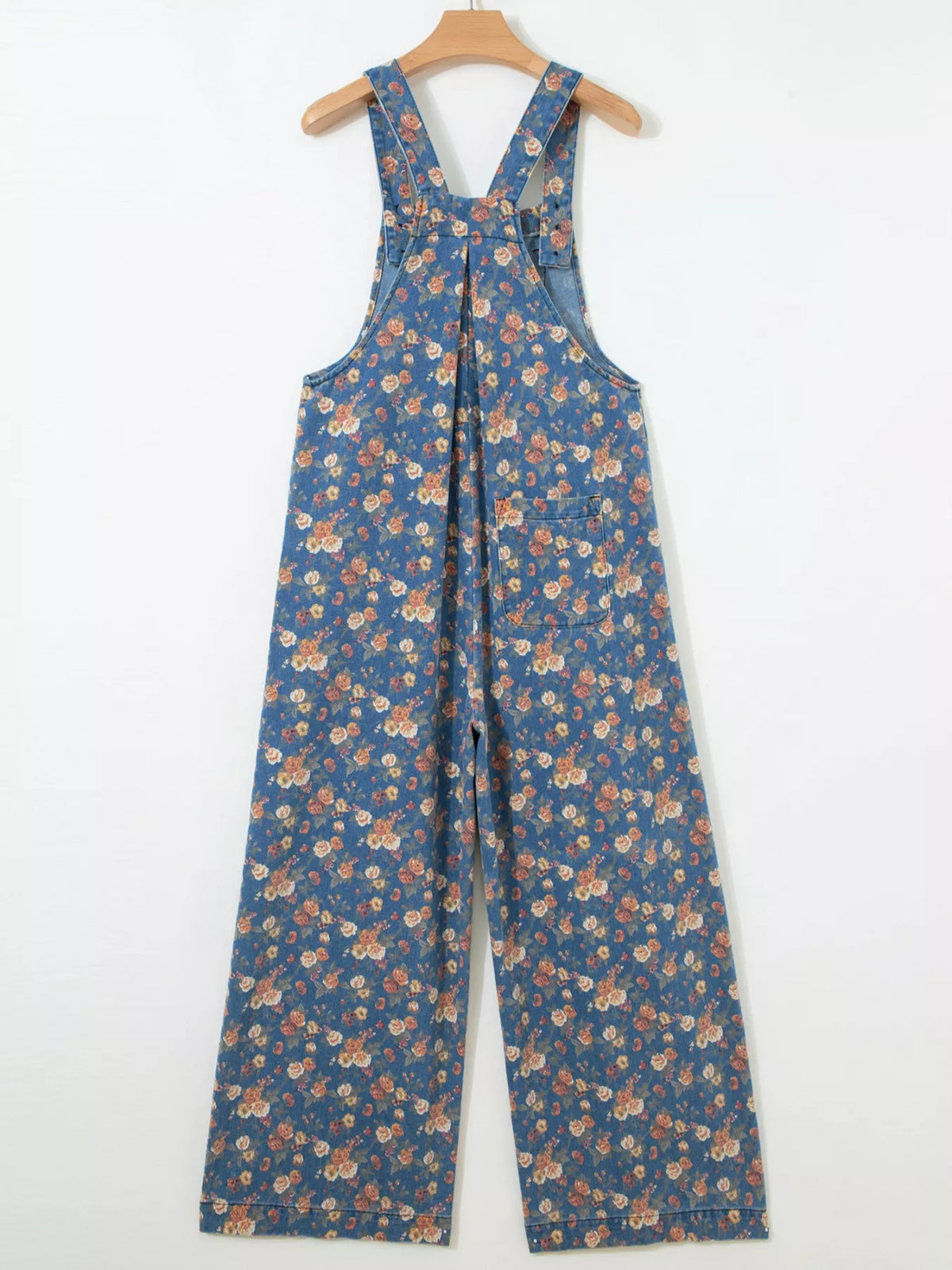 Floral print overalls full length styling