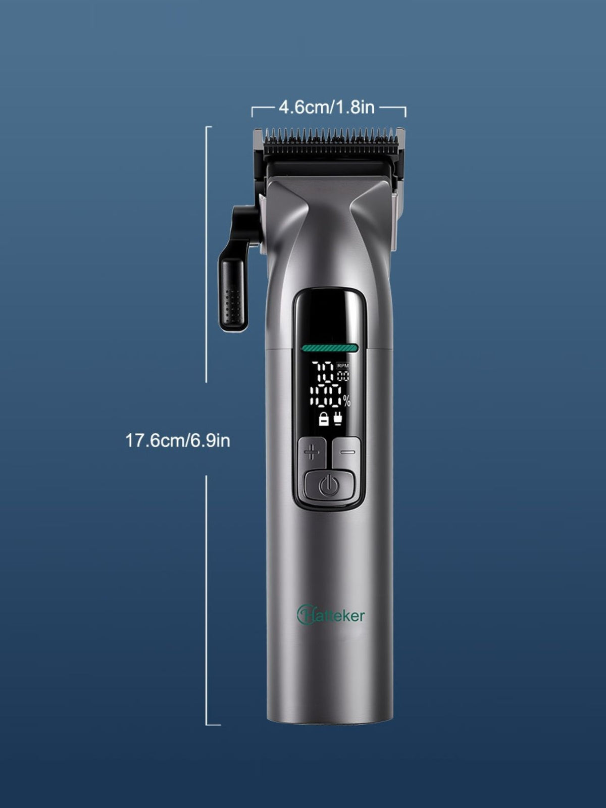 Cordless hair clipper blade close up