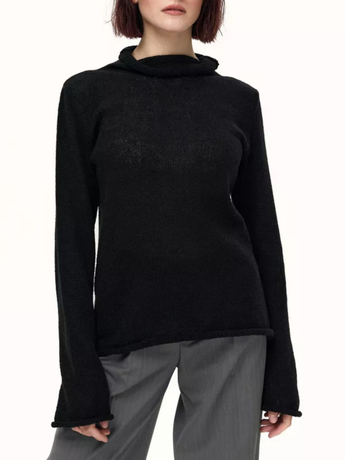 Long sleeve mock neck sweater color variation