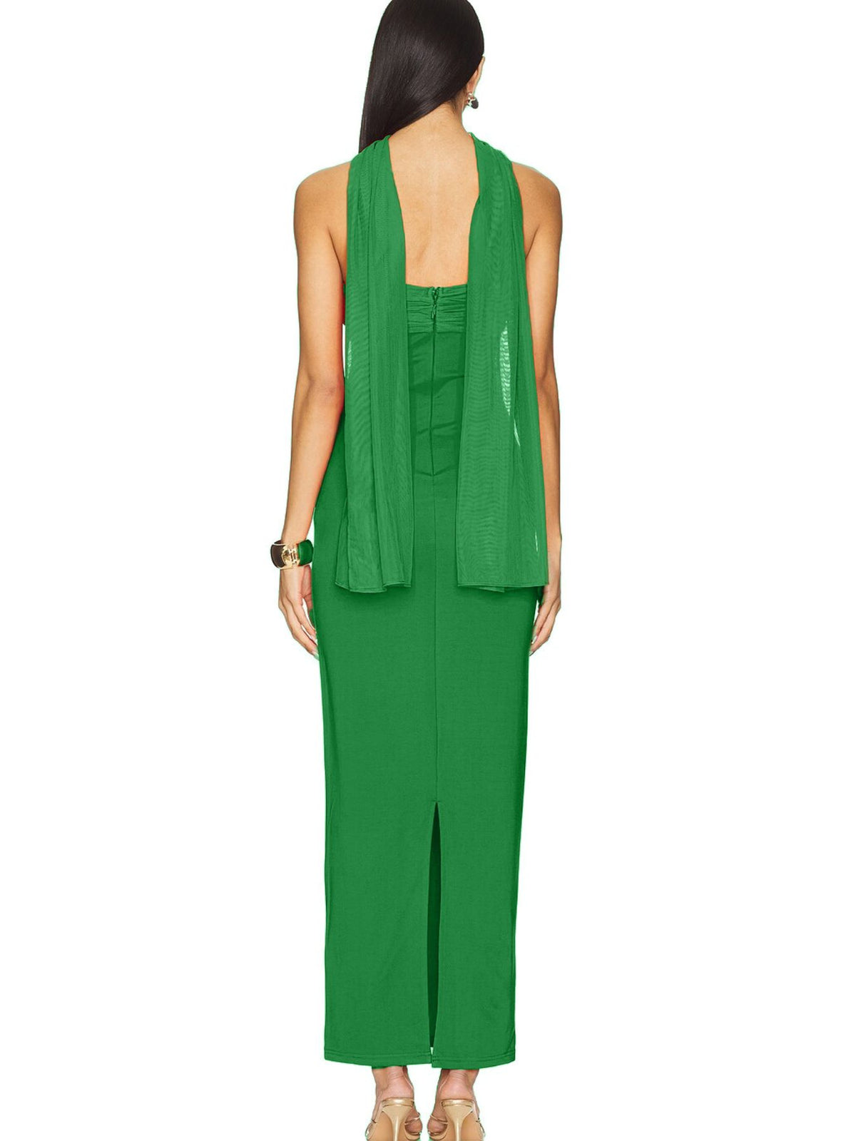 Slightly stretchy strapless maxi dress fit