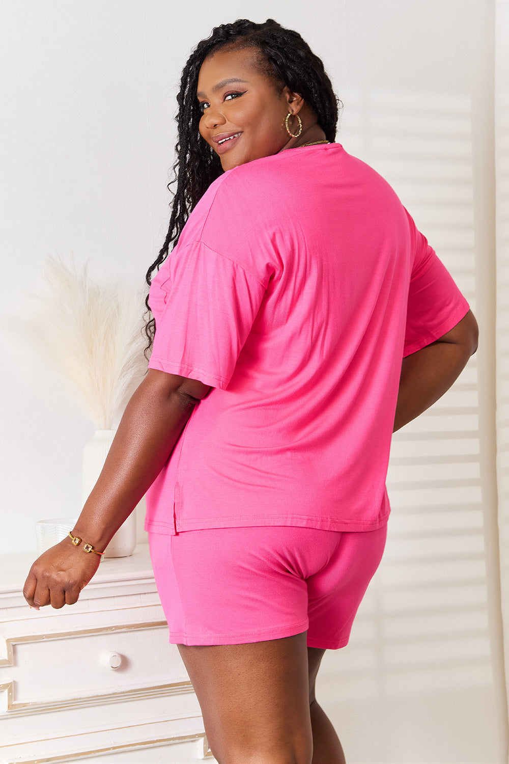 Plus Size Soft Rayon Half Sleeve Top and Shorts Set, view 23