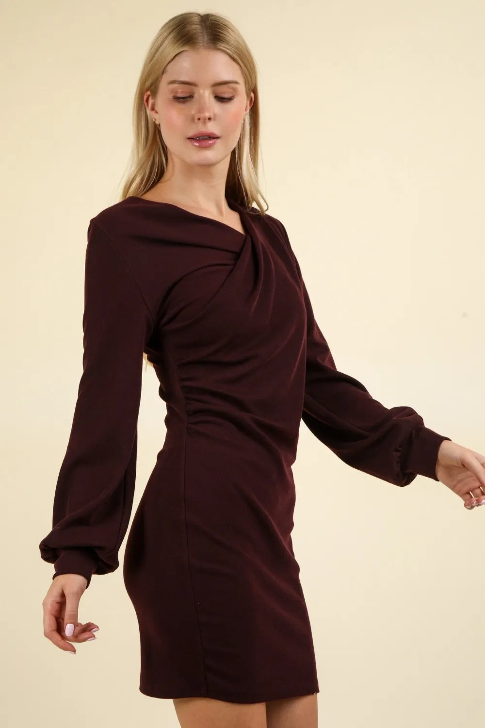 Ruched Detail Bodycon Mini Dress side view