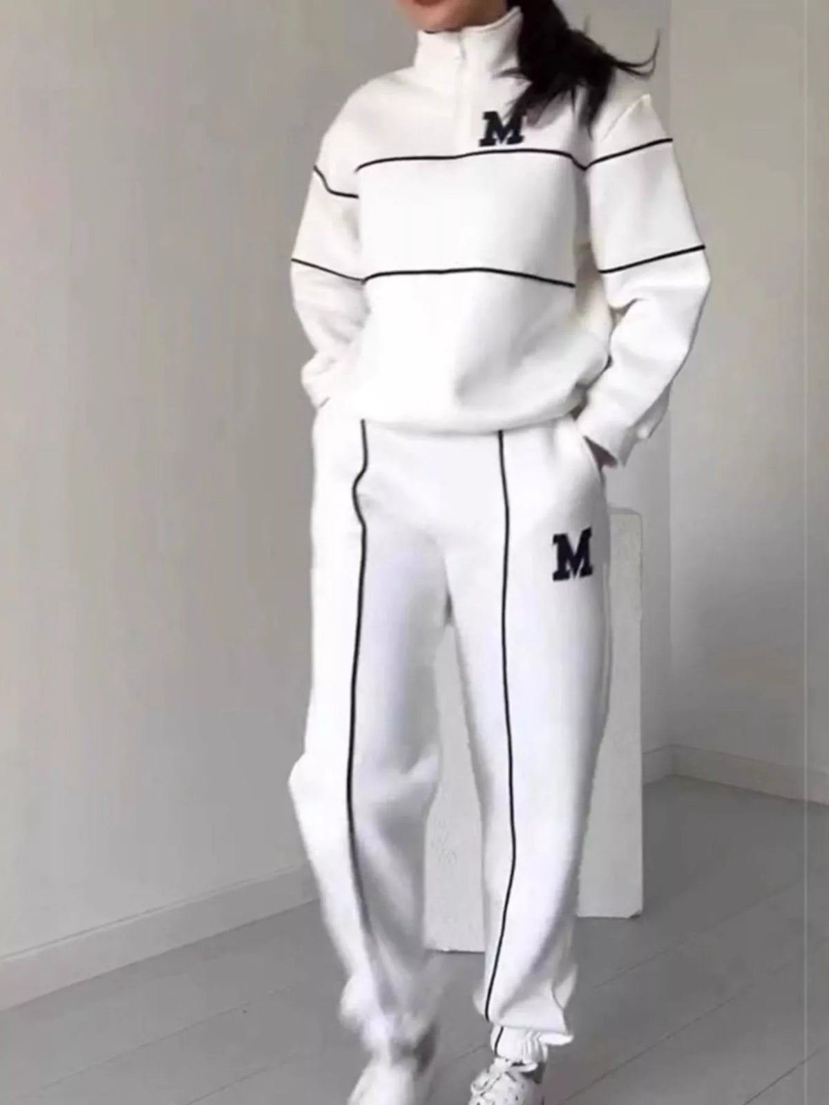 Quarter zip top coordinated set detail