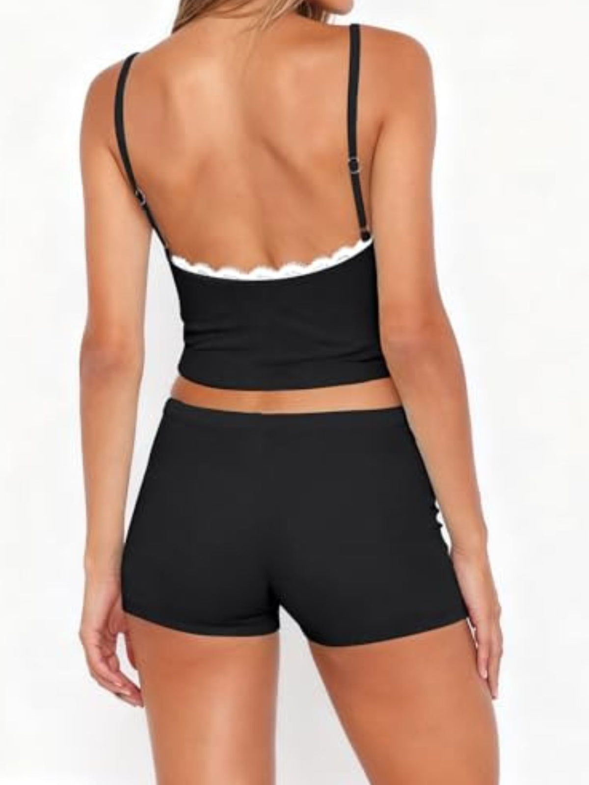 Contrast Trim Cami and Shorts Set, view 18