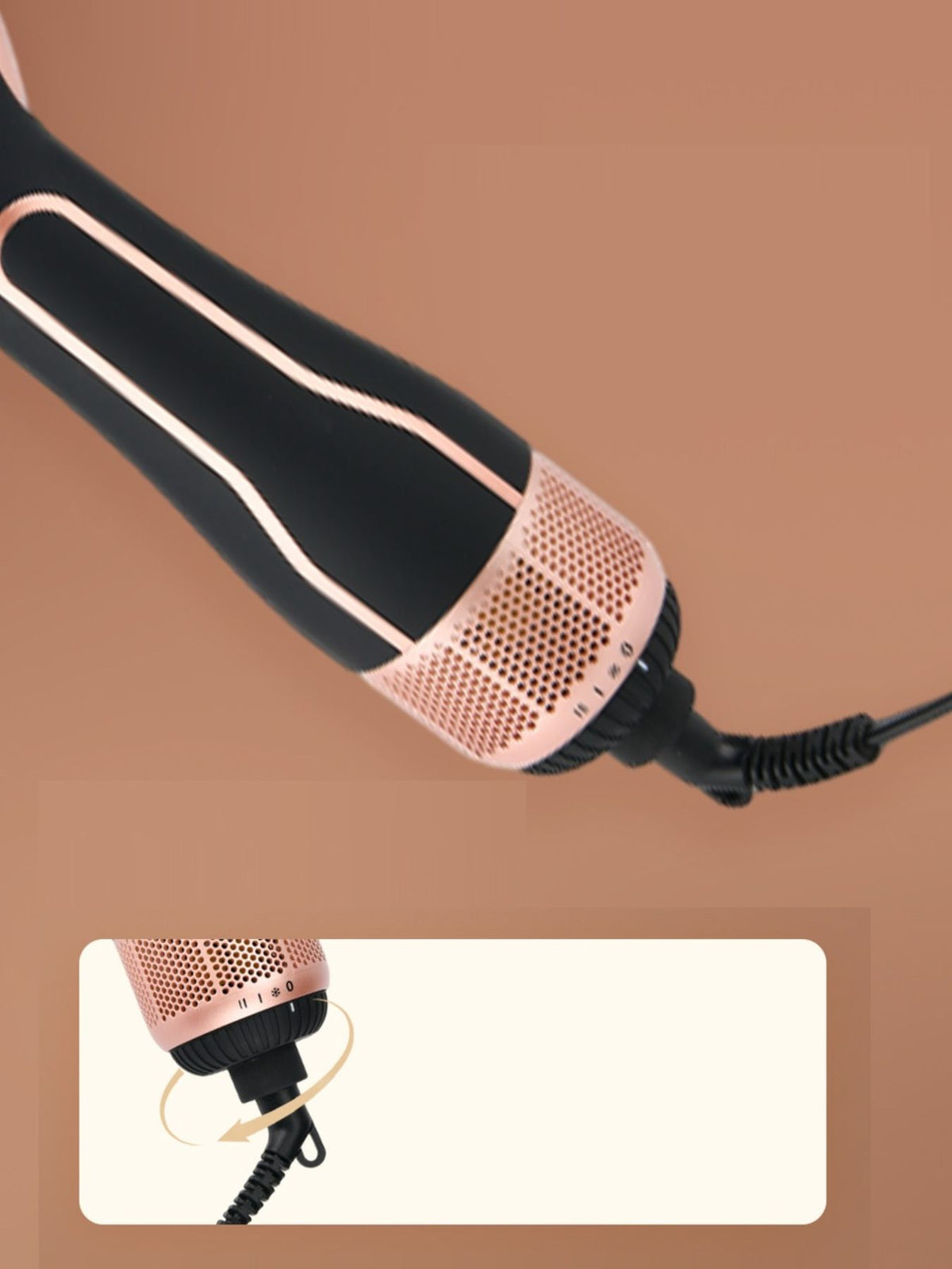 Hot air brush bristle detail