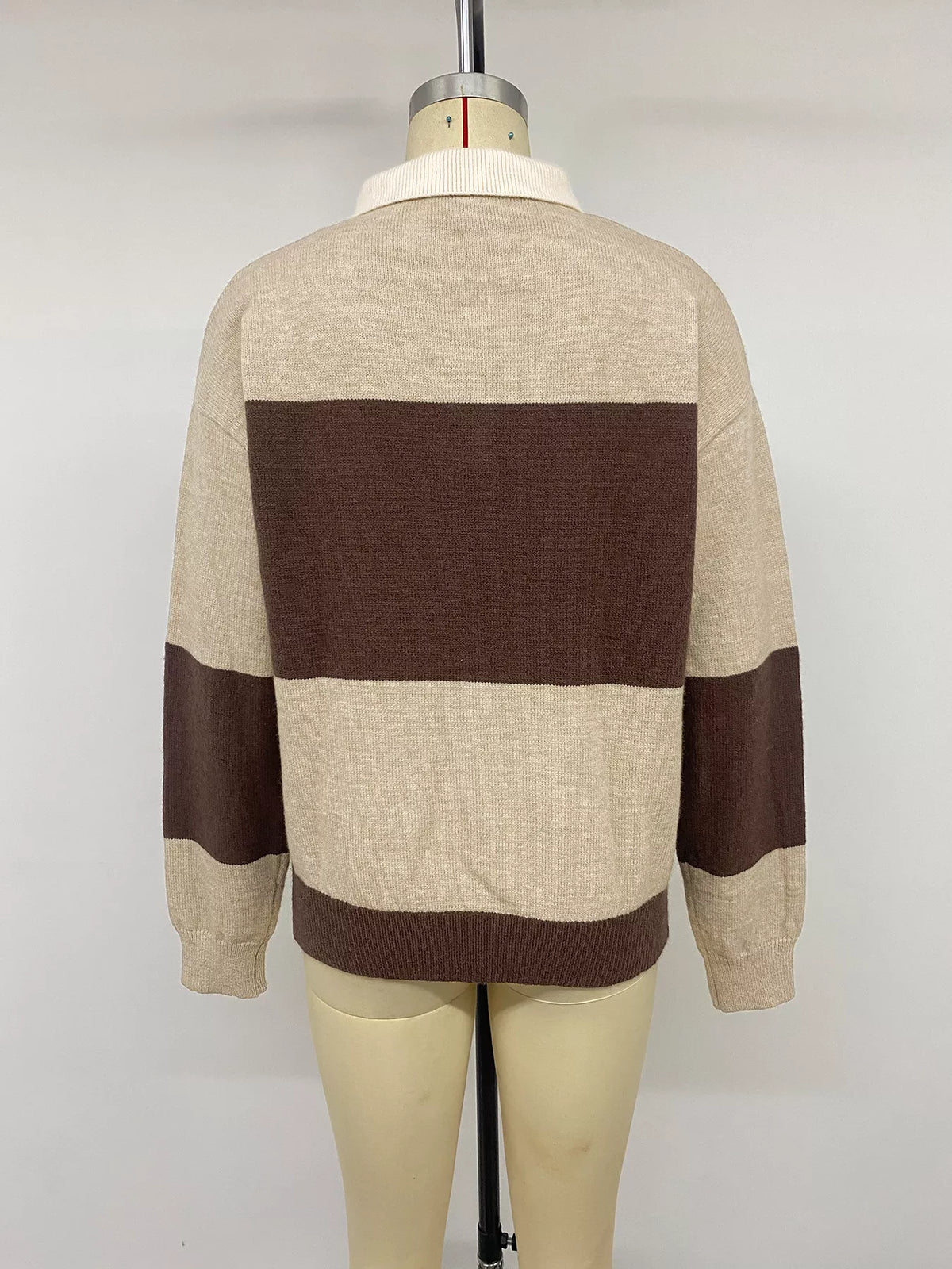 Color Block Polo Collar Sweater view 7