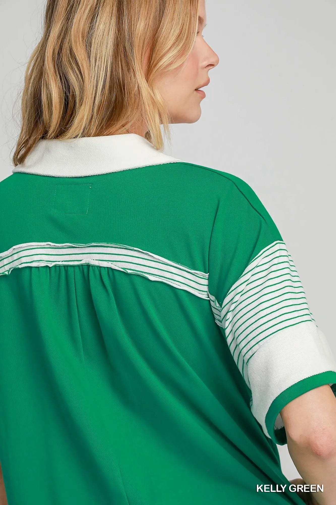 Umgee French Terry Collared Colorblock Romper - Fashorio