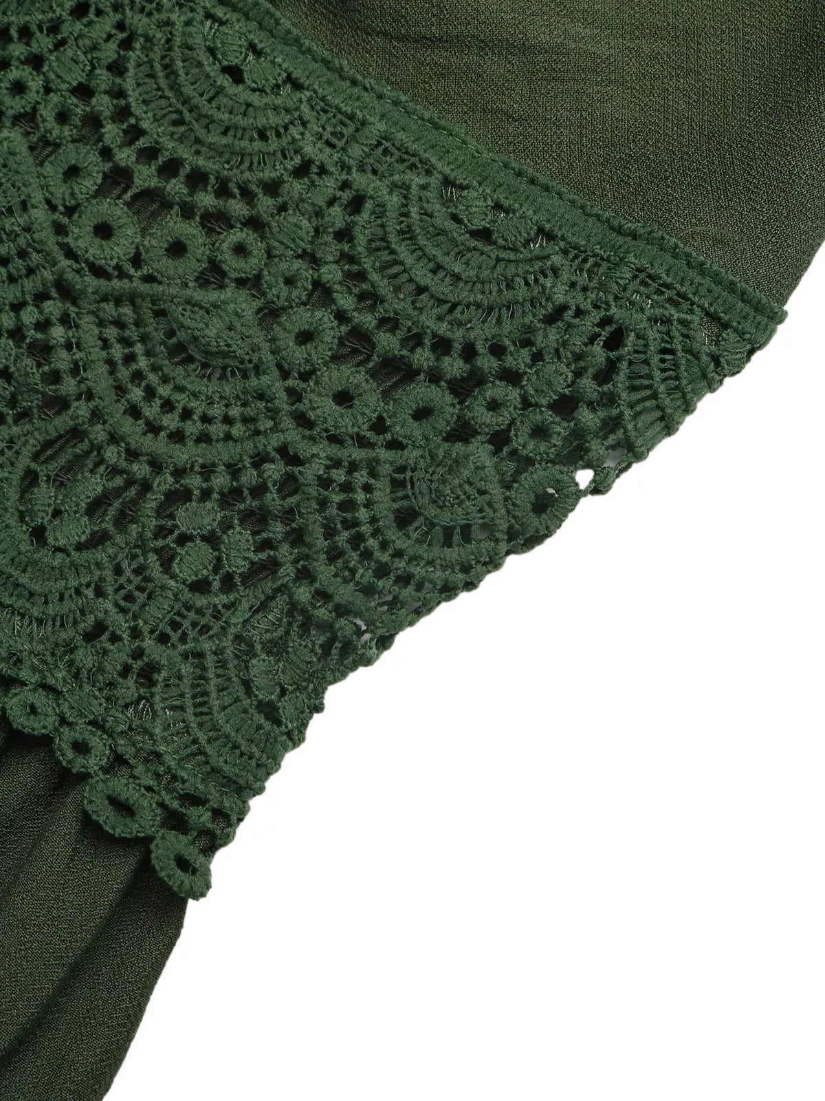 Lace trim spaghetti strap maxi dress fabric detail