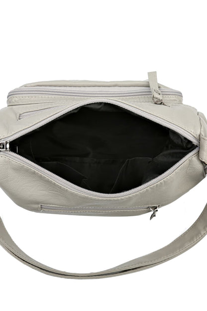 Multi-Pocket PU Leather Crossbody Bag - Fashorio