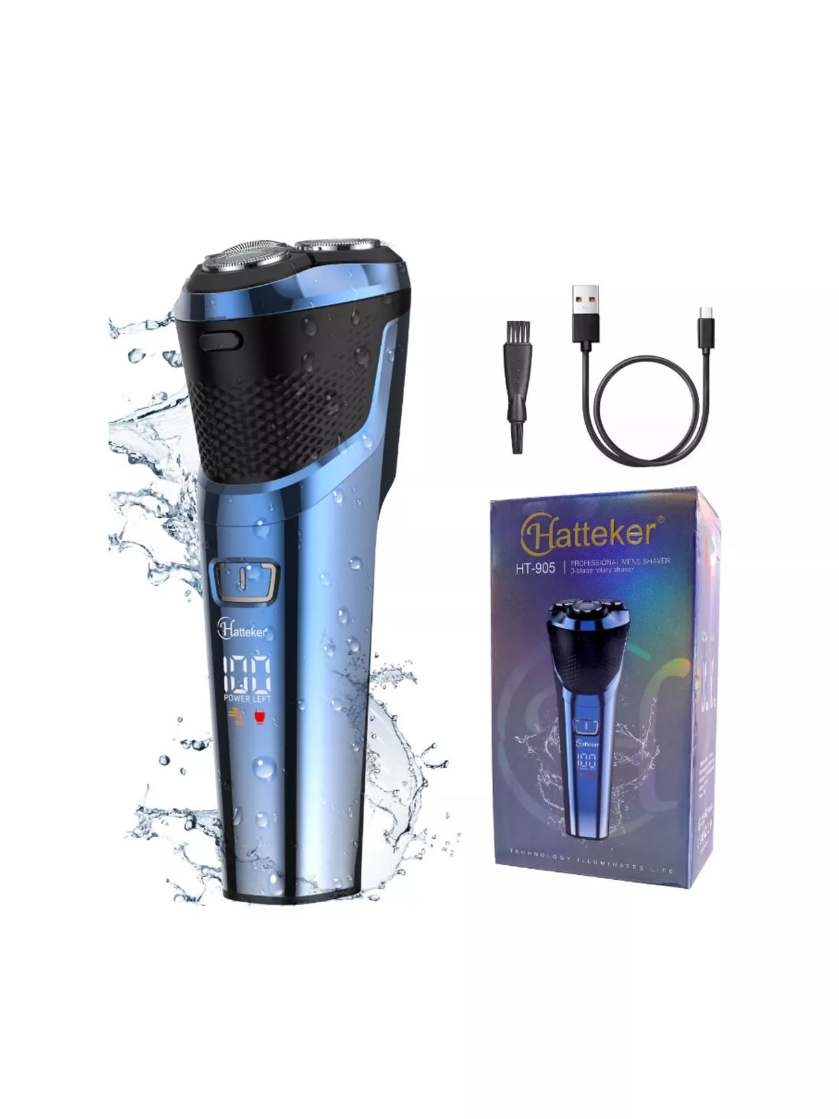 Cordless shaver charging on base