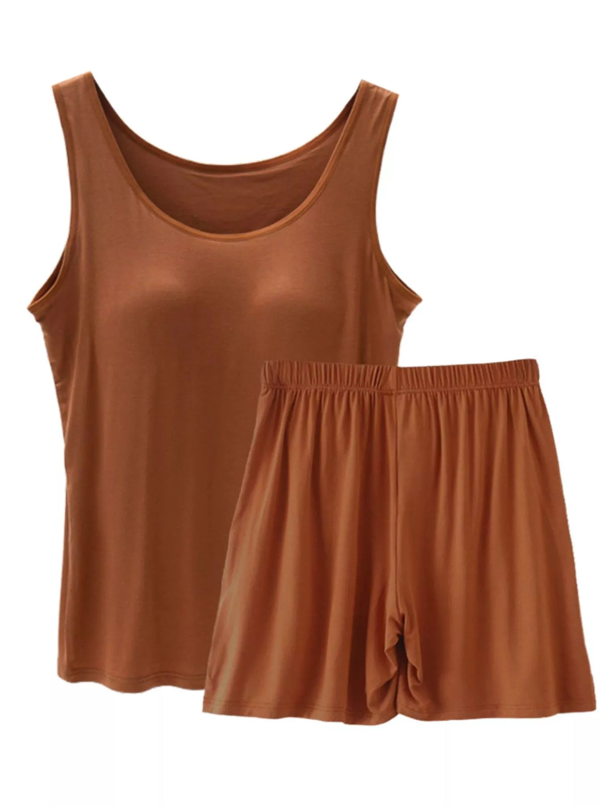 Modal Tank Top and Shorts Two Piece Set Plus Size, view 14