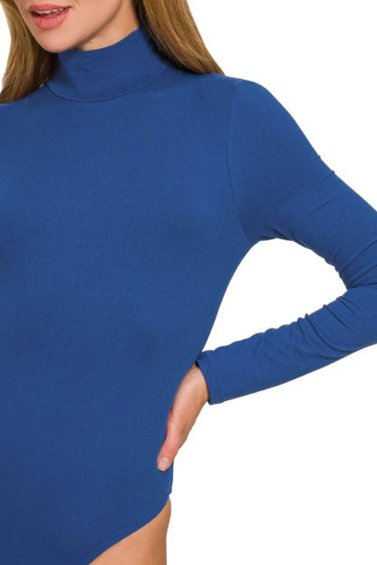 Zenana Mock Neck Long Sleeve Bodysuit - Fashorio