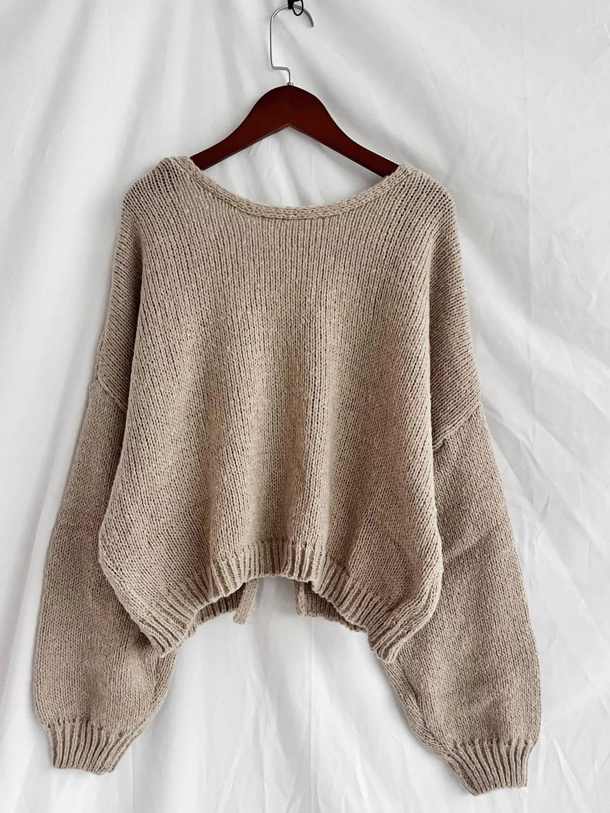 Chunky knit cardigan open front layering