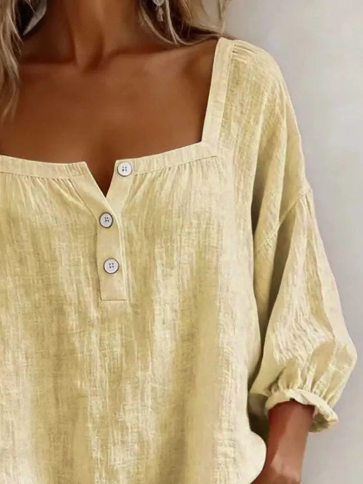 Square Neck Button Detail Blouse, view 14