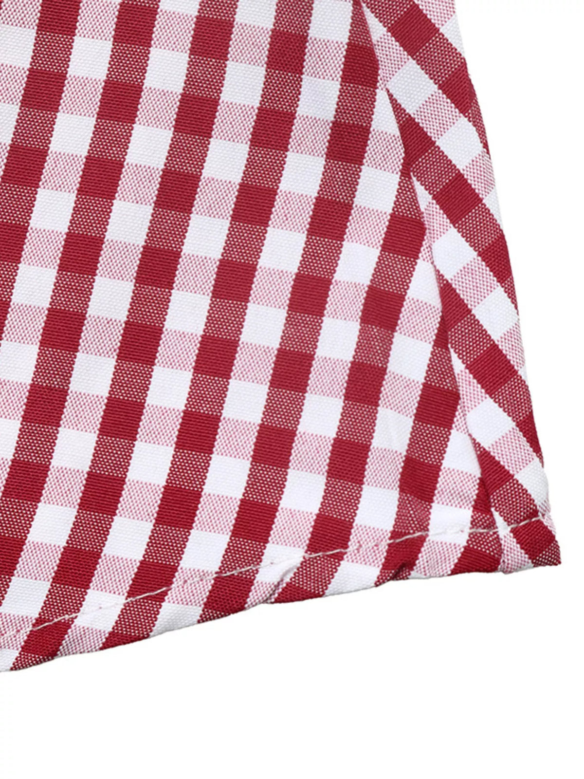 Plaid dress hem and skirt detail
