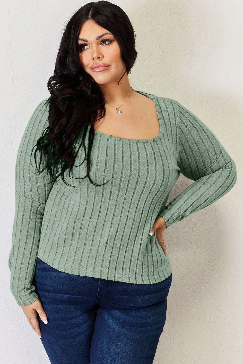 Basic Bae Ribbed Long Sleeve Top, view 26