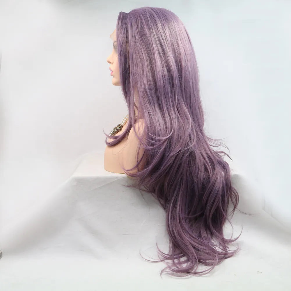 Wig wavy texture close up